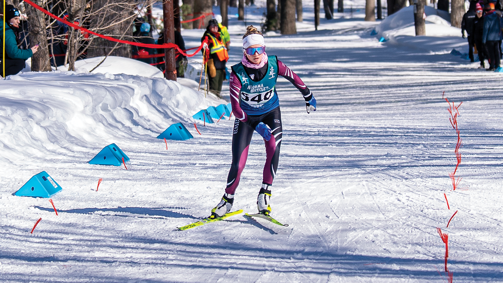 Action photo of a Ottawa Gee-Gees nordic skier 