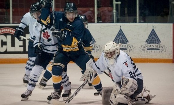 MEN'S HOCKEY ROUNDUP: Blues edged by Lancers in game one