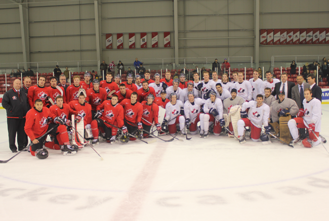 CIS Toronto Selects face off against Canada's national junior team at the Mattamy Athletic Centre